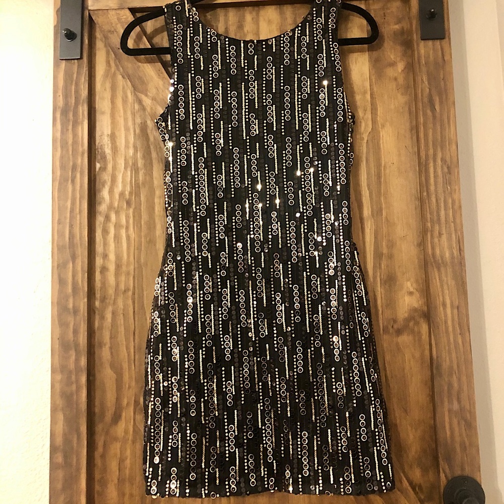 Black & Gold Sequin Dress